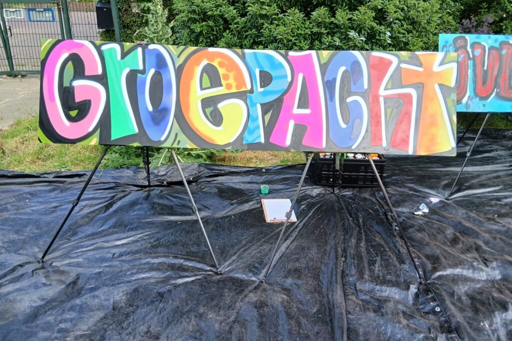 Groep 8 graffiti workshop bij graffitiuitje.nl