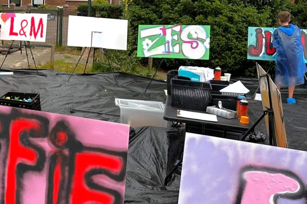 Graffiti-workshop op school bij Graffitiuitje.nl